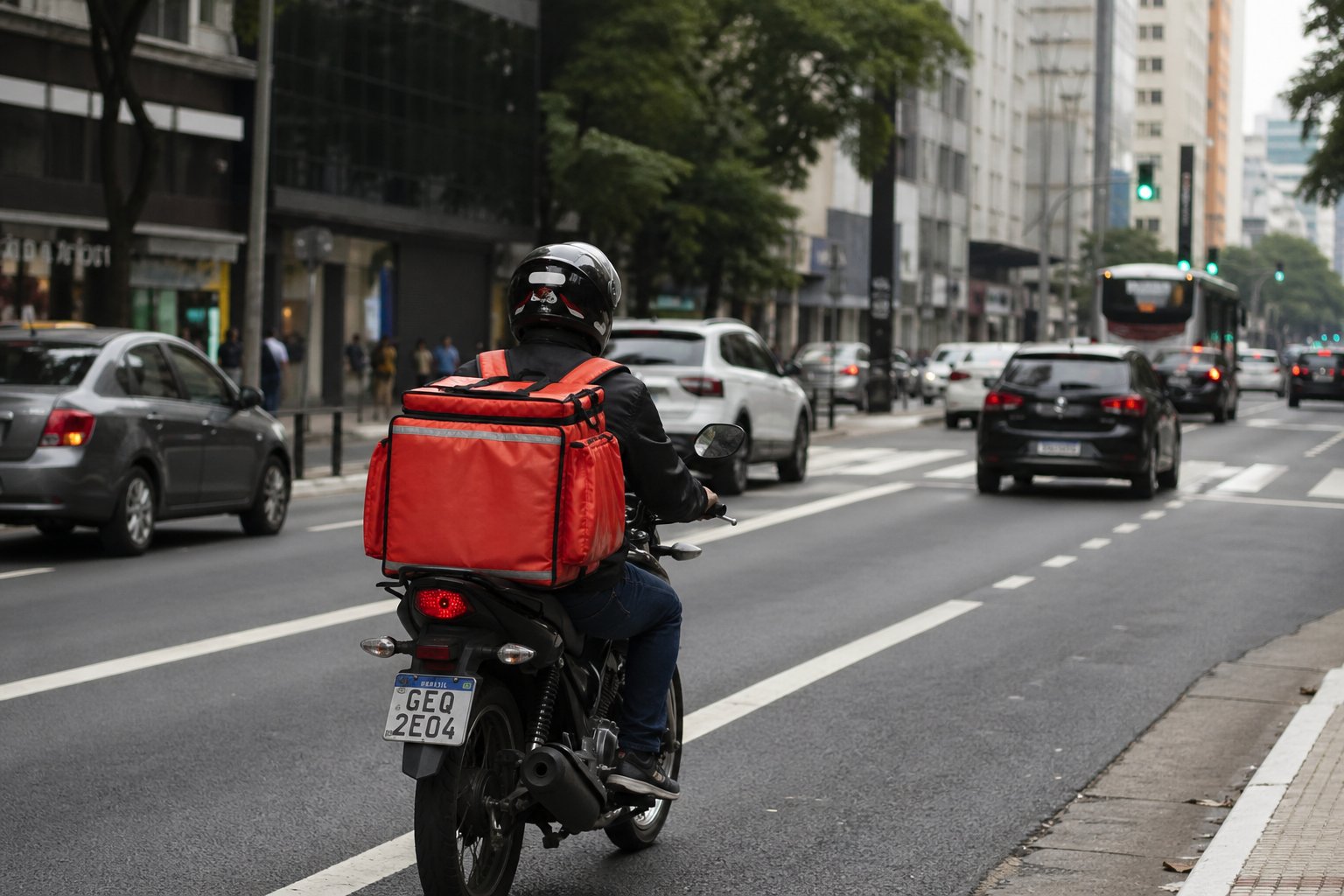 Motociclista entregador em via urbana — adicional de periculosidade NR-16
